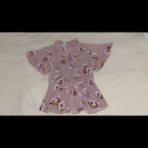 Light pink blouse with flowers
